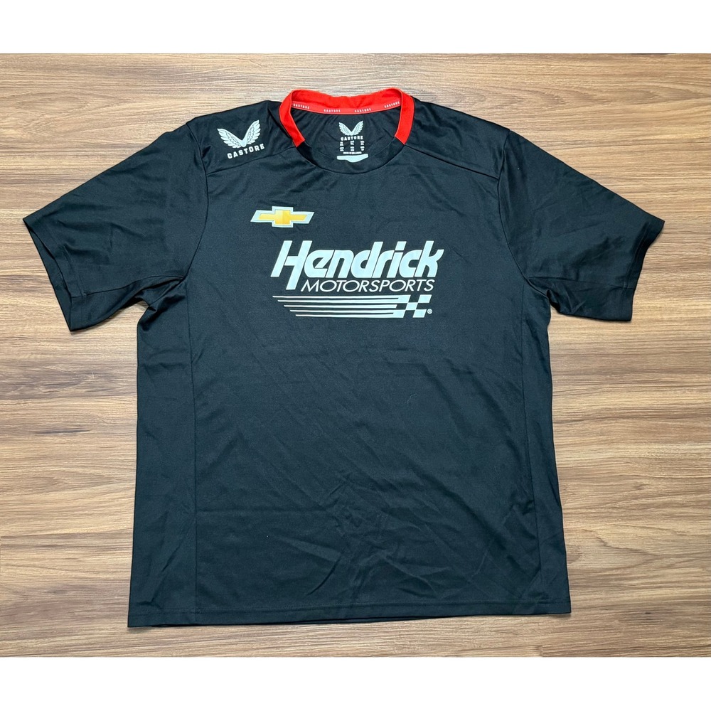 Castore Hendrick Motorsports Chevrolet Men Black Performance Racing Shirt Sz 2XL